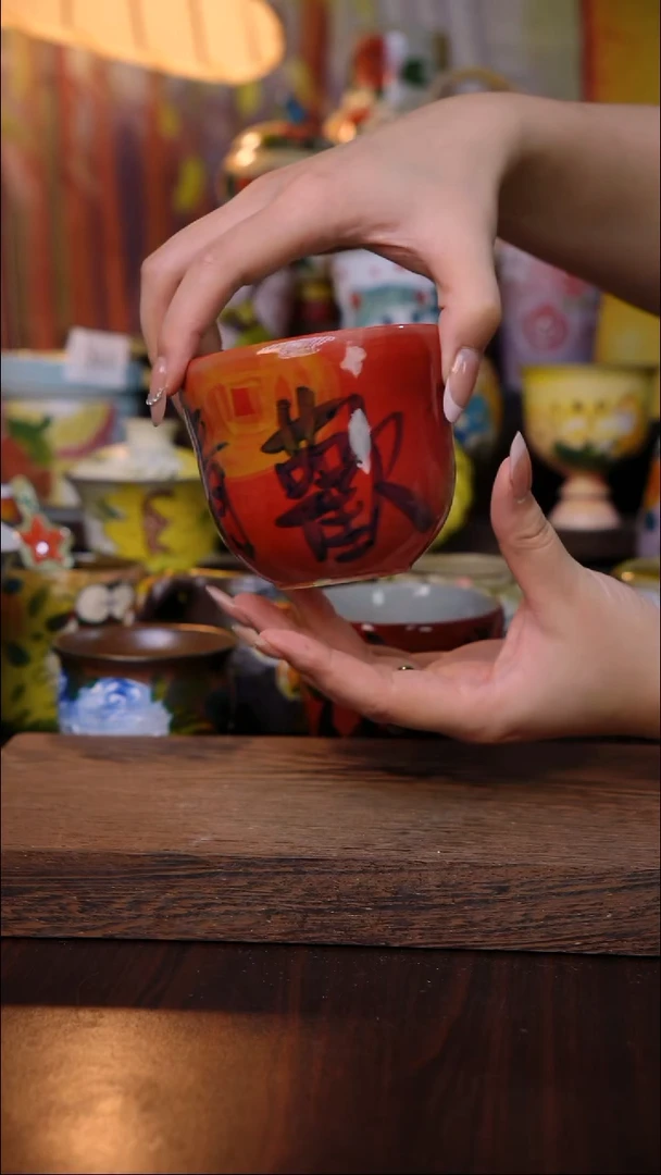 杯子陶泥垚手作 景德镇手工手绘陶瓷器物