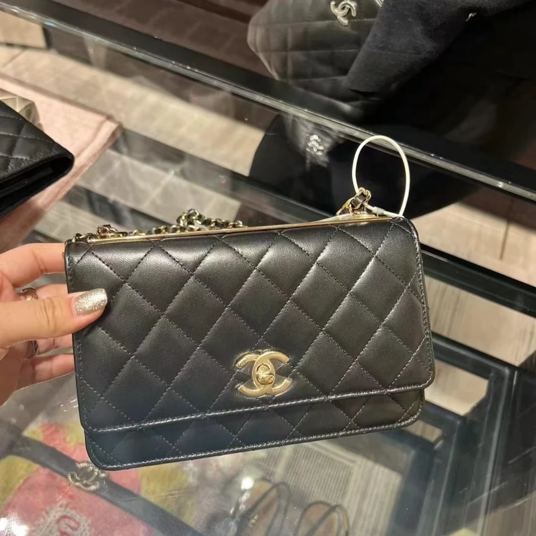 99新 Chanel/香奈儿 8335|香奈儿ccwoc芯片斜挎包黑金