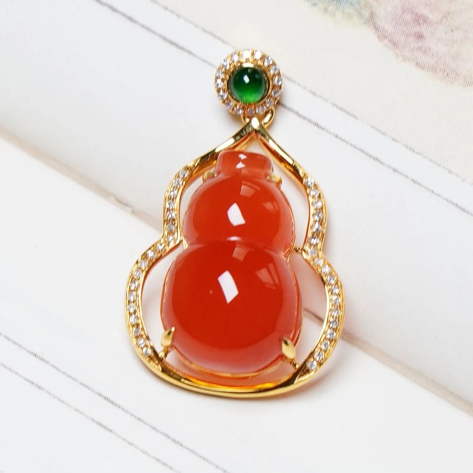 保山南红18K吊坠【承禧原矿】GH50-9021多样性其一