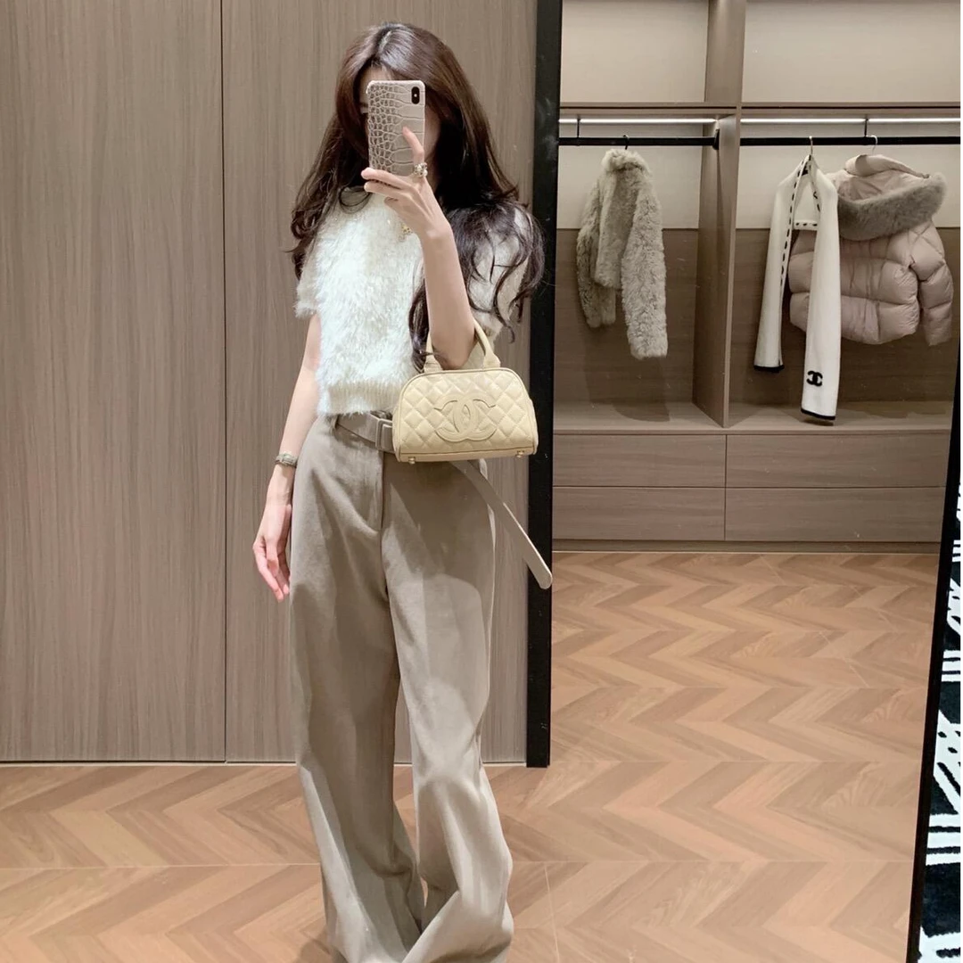 气质显瘦洋气休闲百度性感辣妹短袖针织上衣甜美宽松长裤时尚套装