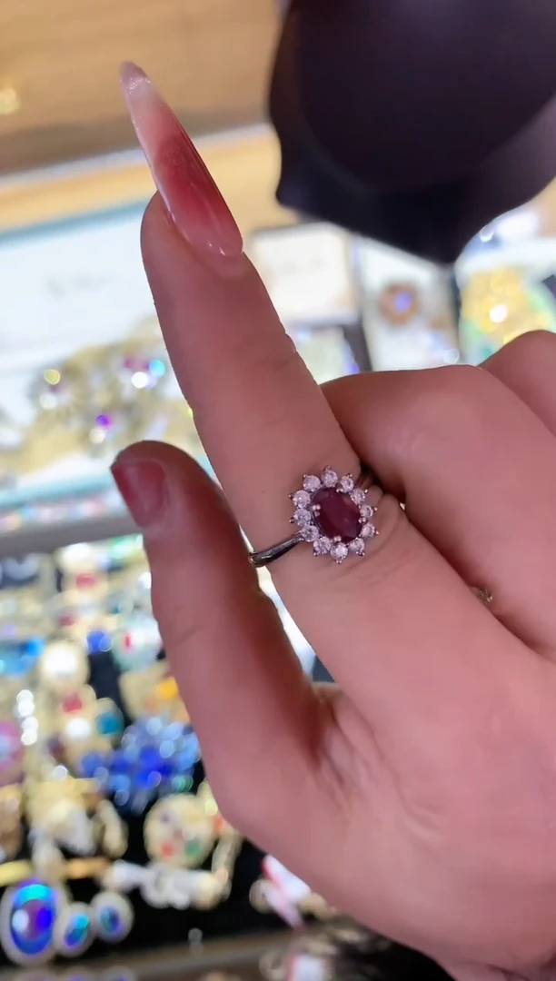 【闪购商品】红宝石戒指银S925镶嵌楚楚中古珠宝甄选不退换