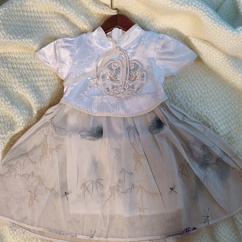 女童荷花汉服连衣裙