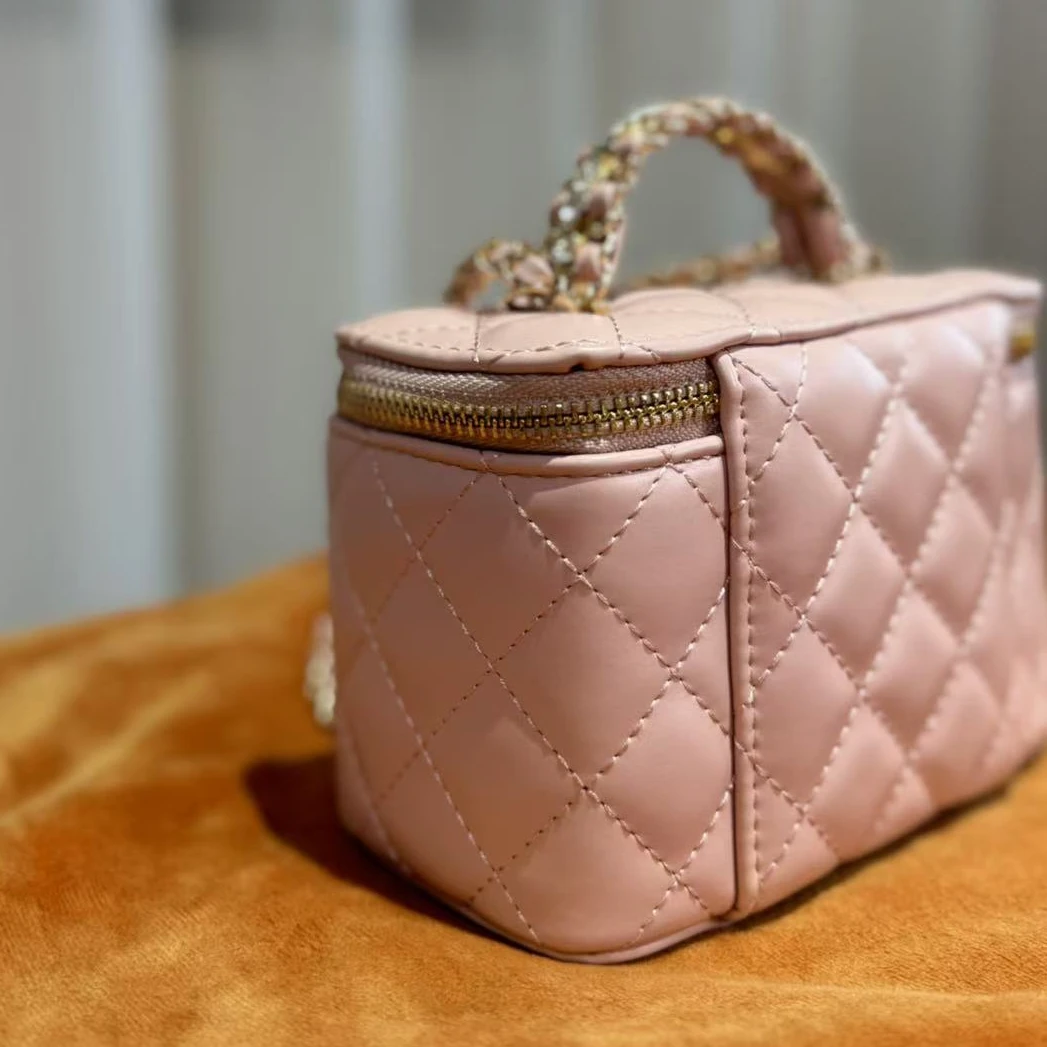 HIRMRIS手工真皮包CX598  钻手提盒香粉