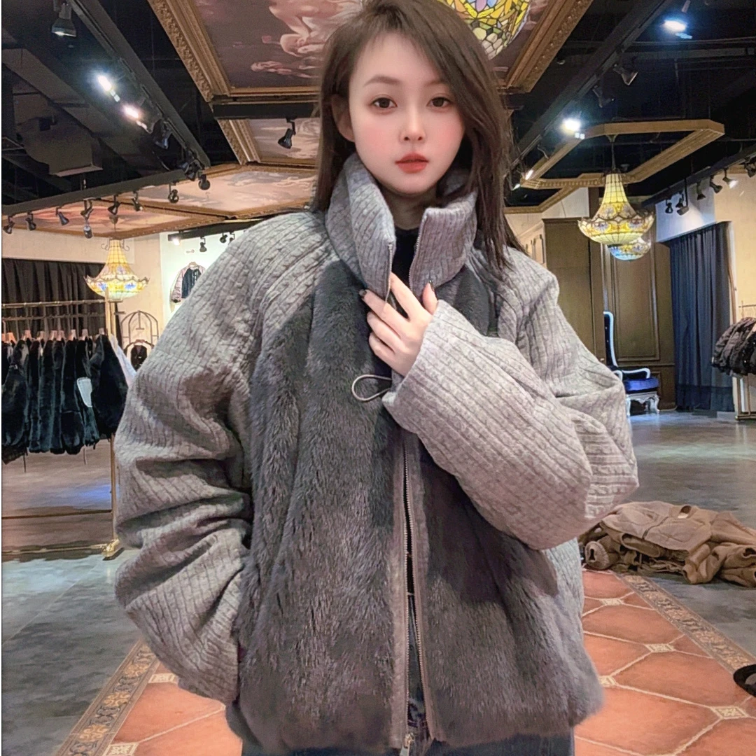 【83618-CE】 2025新款时尚百搭洋气鹅绒服配水貂皮草外套