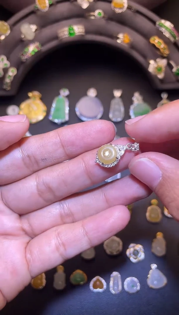 吊坠(不含链)银S925镶嵌翡翠1