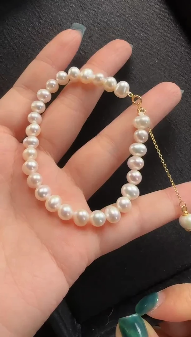 【闪购商品】淡水珍珠手绳银S925镶嵌945珍珠一条