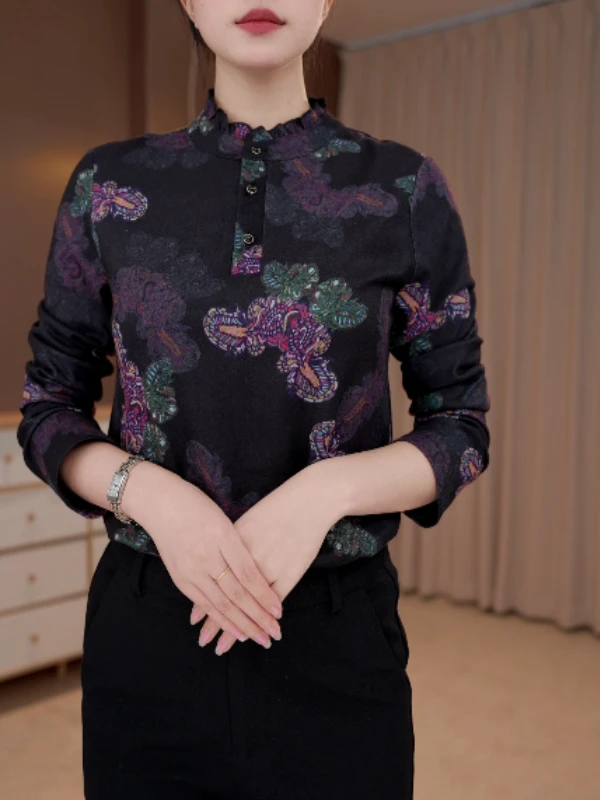 Y202新款秋冬圆领高端小衫套头时髦长袖上衣打底衫女A2-琳琳