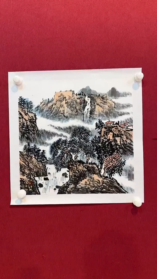 书法沈先生手绘山水