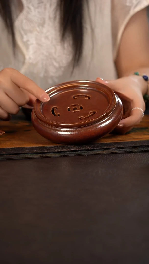 聚澜堂红金花釉财源滚滚干泡