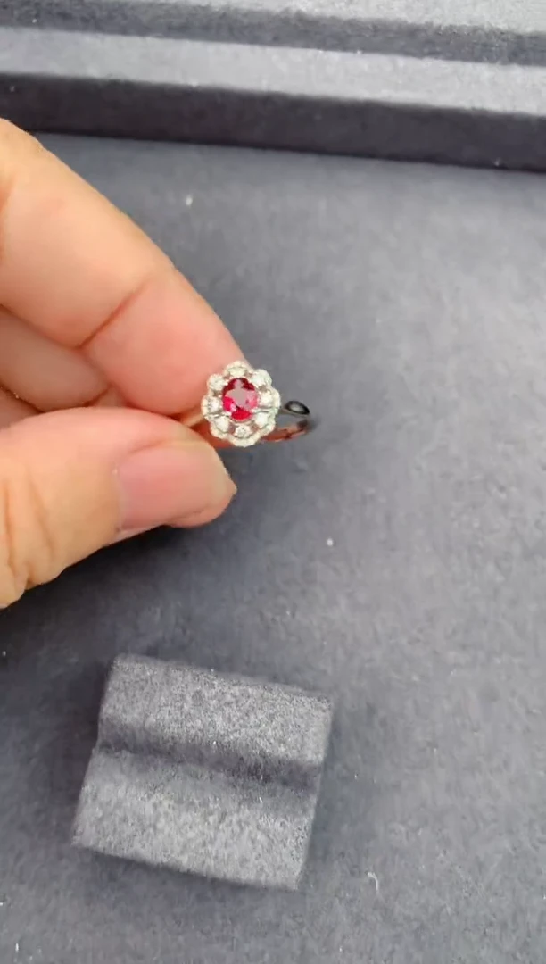 18K金镶嵌戒指红宝石0.41ct红宝石  GD