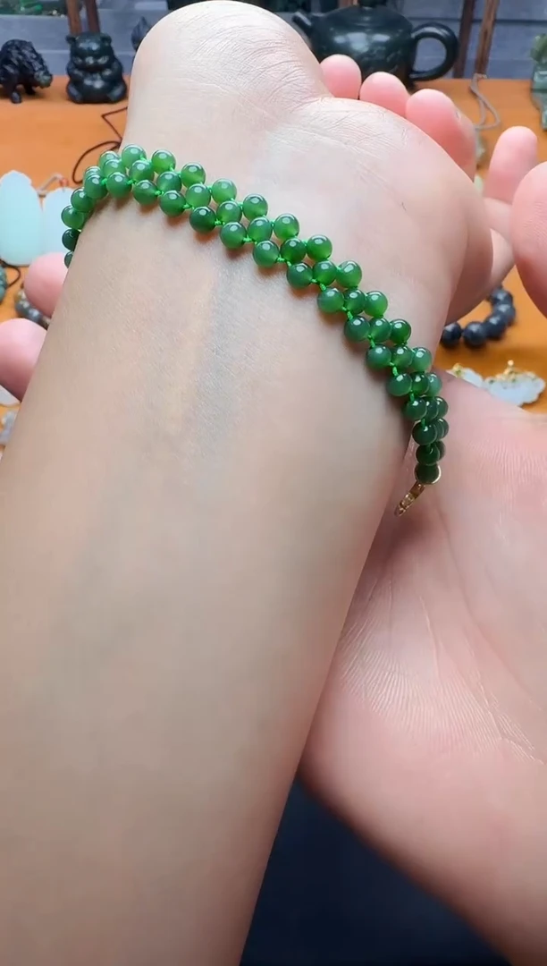 手串未镶嵌和田玉碧玉手串01