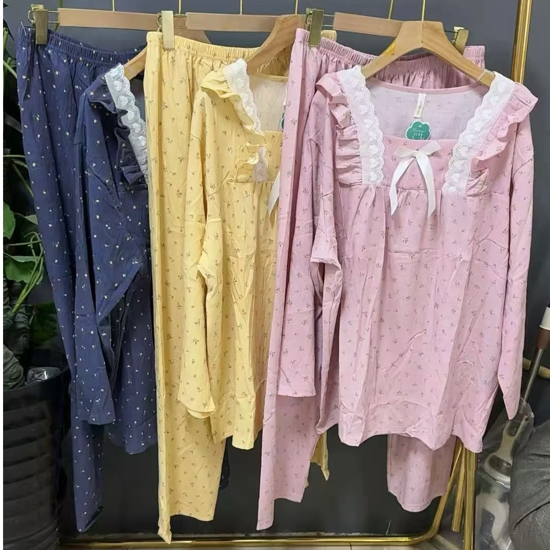 Phm秋冬甜美碎花长袖长裤家居服套装NZJ 8253 8271