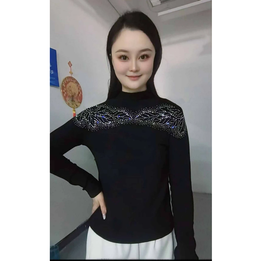 烫钻2026烫钻保暖打底长袖秋冬洋气时尚高级复古小衫上衣Z986