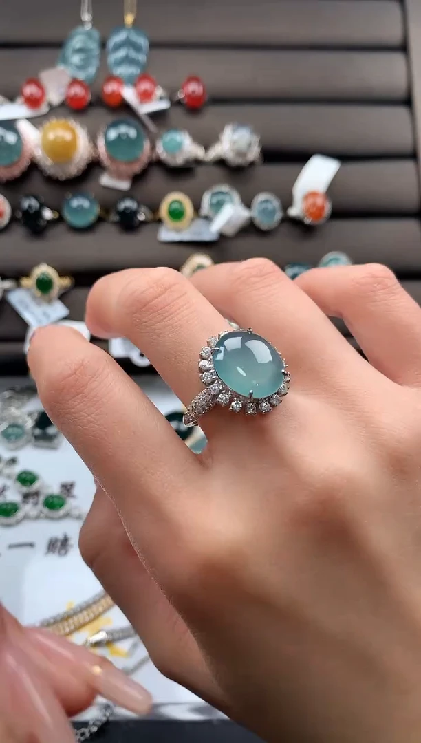 【闪购商品】翡翠戒指银S925镶嵌312323