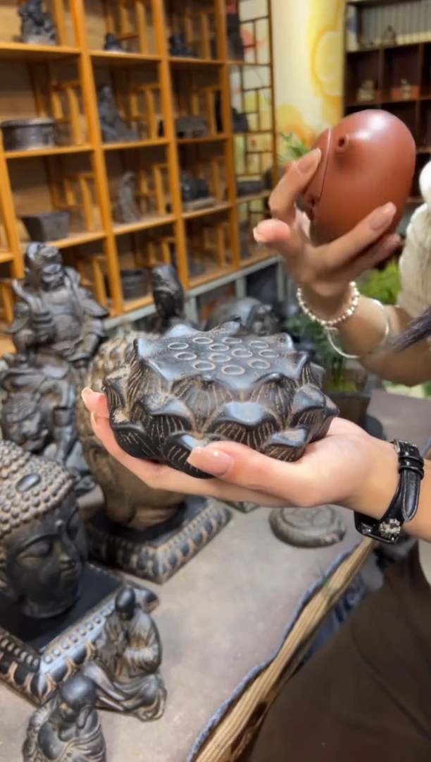 陶土莲蓬实心底座