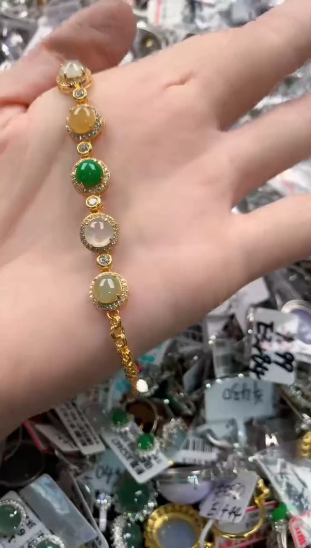 银S925镶嵌戒指翡翠666   3