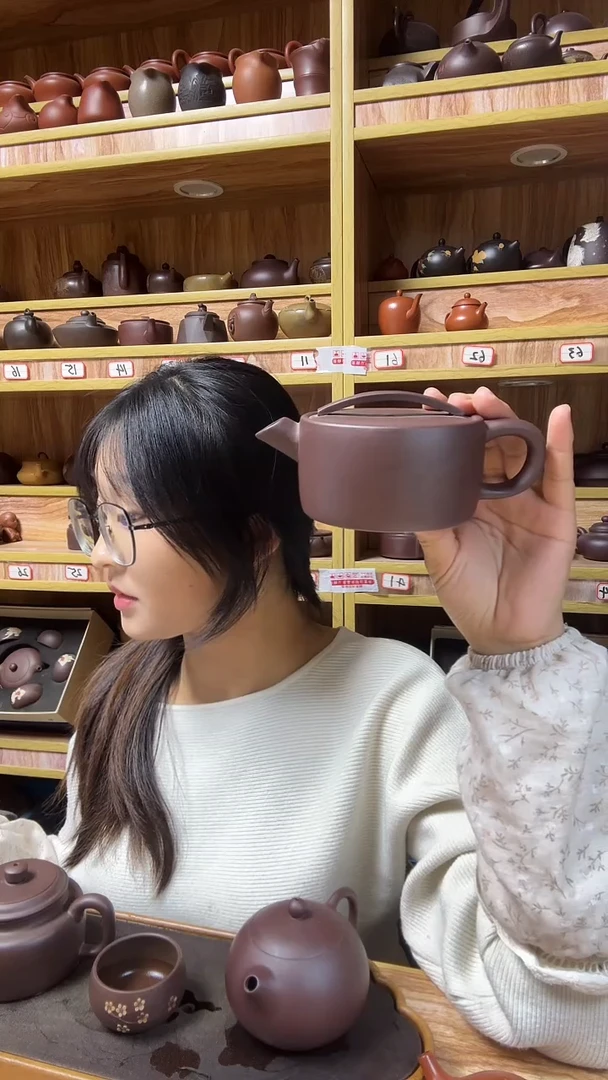 茶壶紫砂炮桶嘴汉瓦300cc左右紫泥
