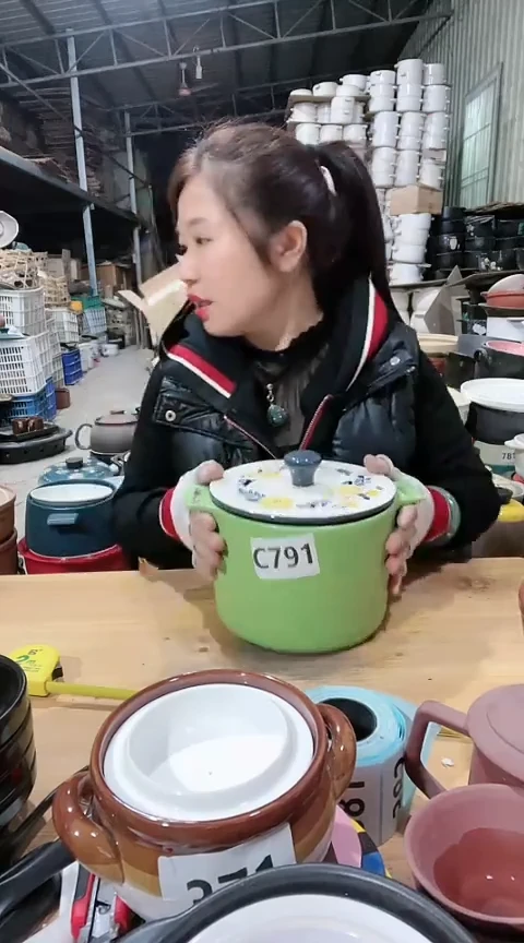 【闪购商品】c791瑕疵绿锅带盖，，