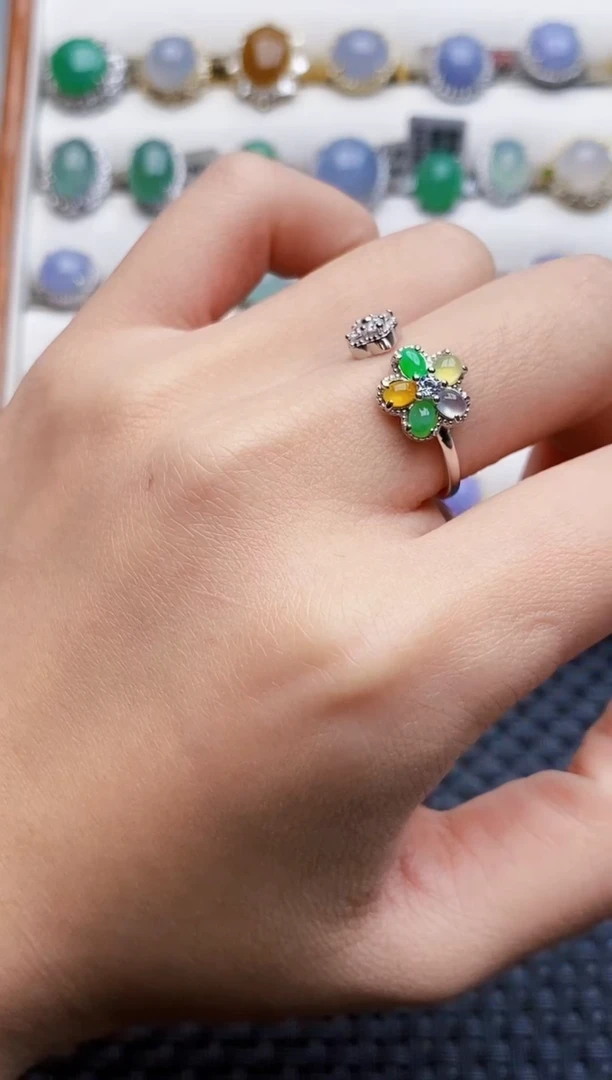 银S925镶嵌戒指翡翠1553