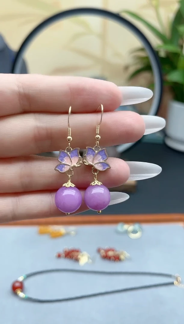 玛瑙/玉髓耳饰银S925镶嵌6281