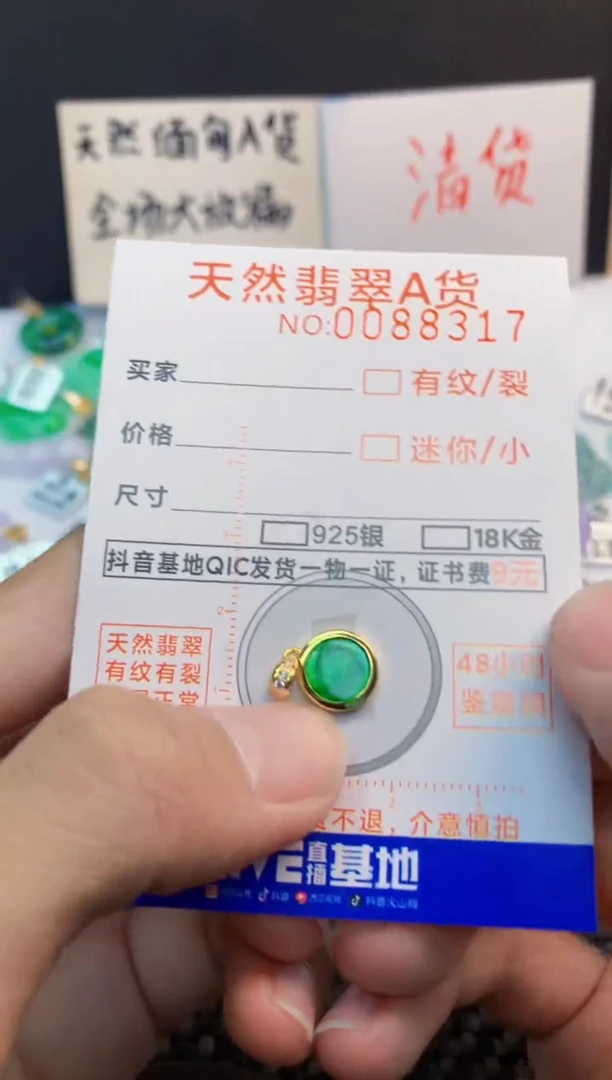 翡翠未镶嵌吊坠(不含链)1