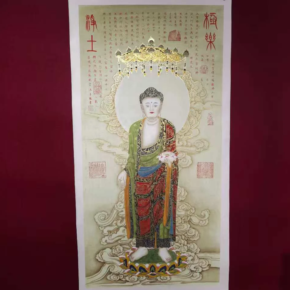 《极乐净土》唐彩禅意佛画