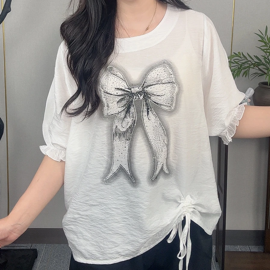 【闪闪】夏季韩版休闲显瘦重工蝴蝶结洋气宽松