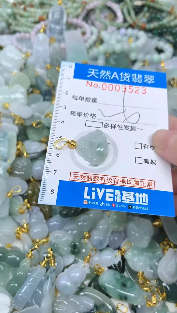 颈饰未镶嵌翡翠净货挂件-3523