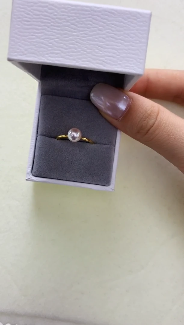 银S925镶嵌DA海水珍珠 GD031 akoya戒指6-7MM