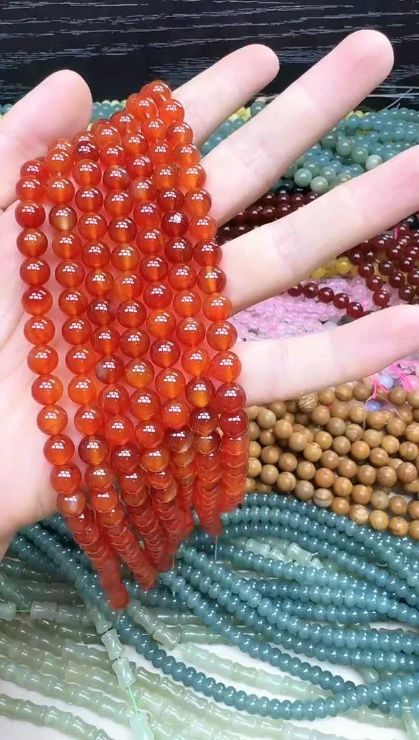 玛瑙/玉髓散珠未镶嵌红玛瑙8mm