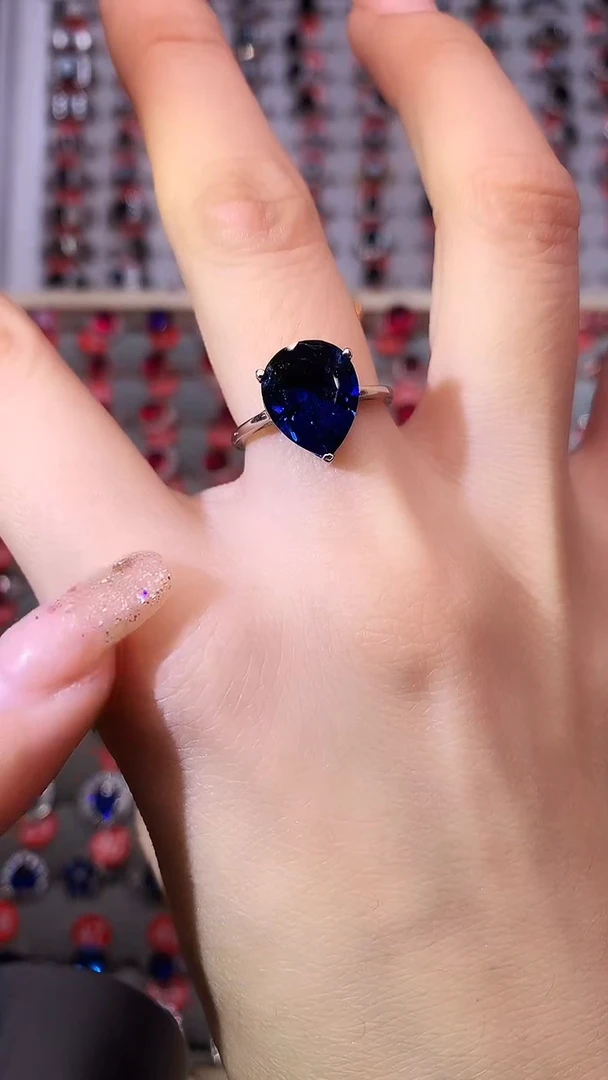 【闪购商品】蓝宝石戒指银S925镶嵌111111