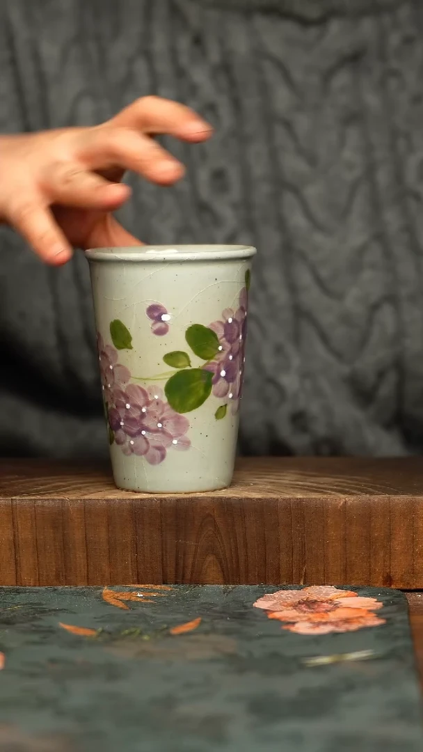 杯釉下彩手工手绘同款陶器
