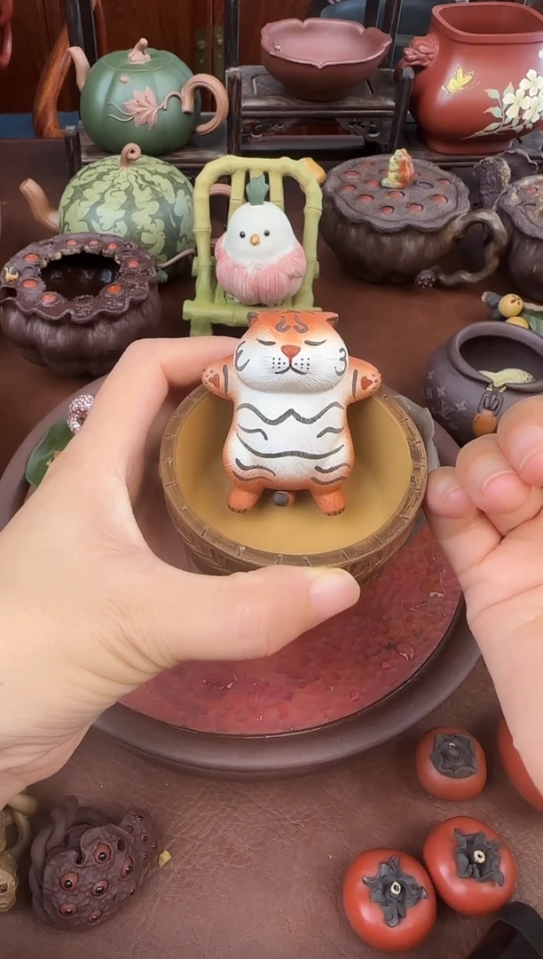 紫砂茶宠紫砂小躺虎