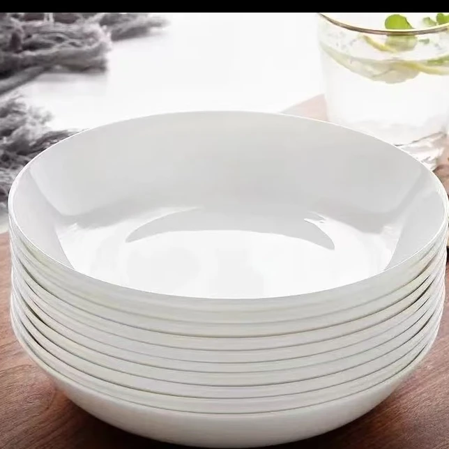 【年货节】8英寸深盘景德镇骨瓷饭盘汤盘 家用轻奢风健康环保餐具”