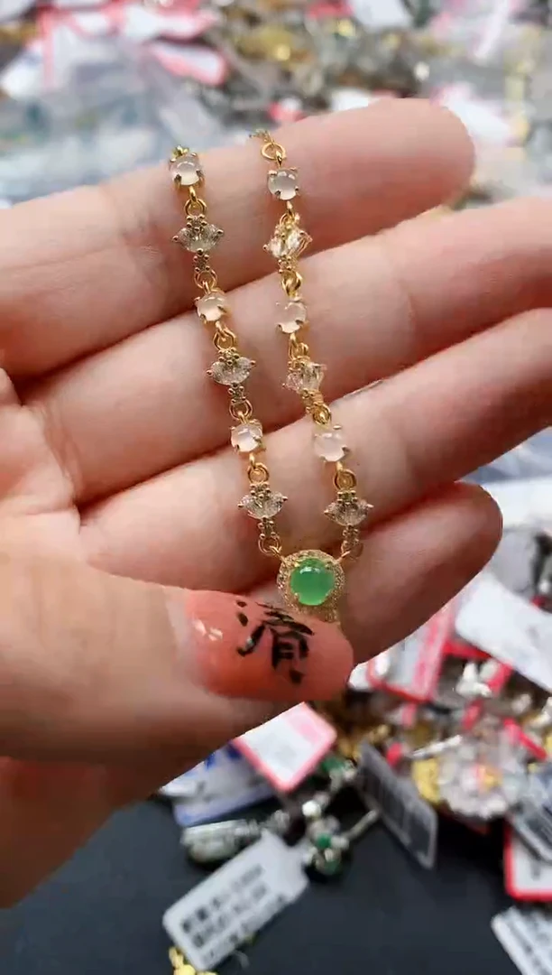 银S925镶嵌戒指翡翠天然A货缅甸翡翠