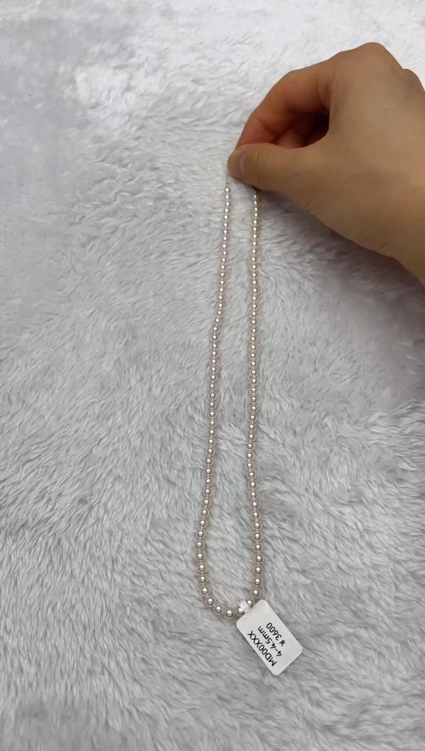 海水珍珠银S925镶嵌项链AK4-4.5mm