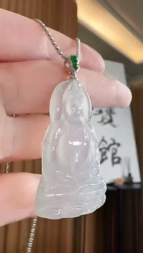 吊坠(不含链)18K金镶嵌翡翠吊坠