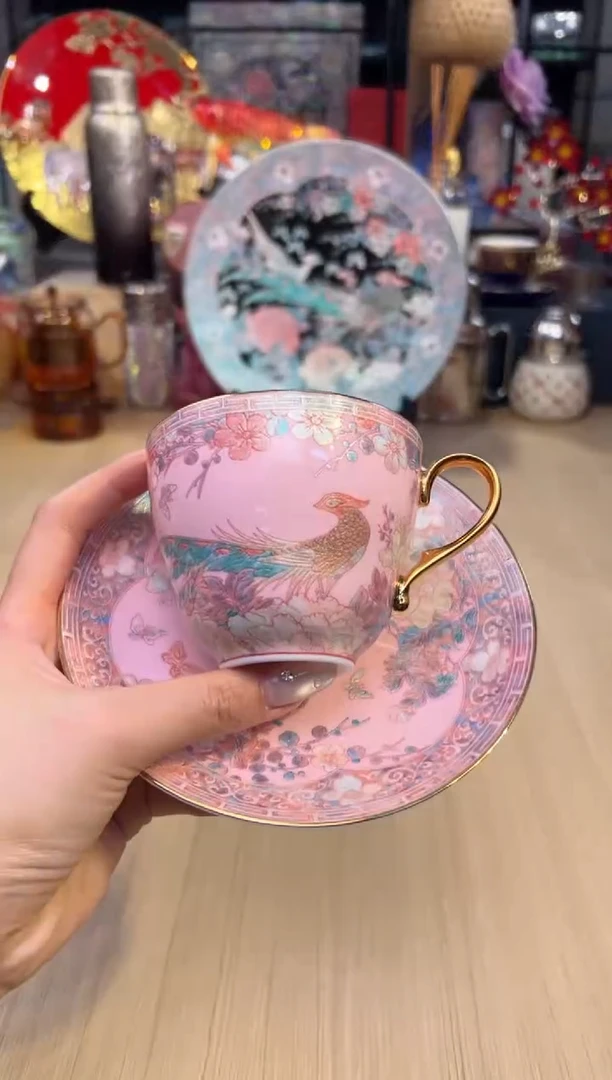 84灵羽和鸣咖啡杯-粉色