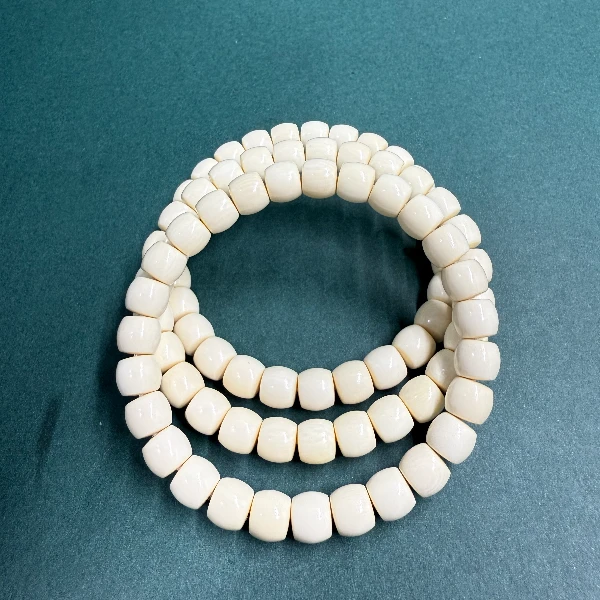 D1515天然猛犸牙直切手串 支持鉴定 假一罚四