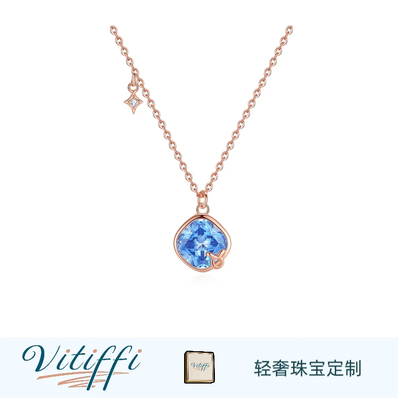 VITIFFI 坠链均925银 十二星座项链吊坠银毕业礼物送朋友的项链