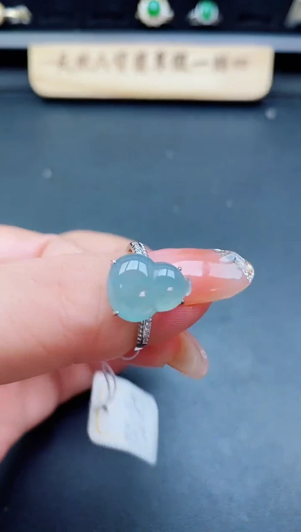 银S925镶嵌戒指翡翠1