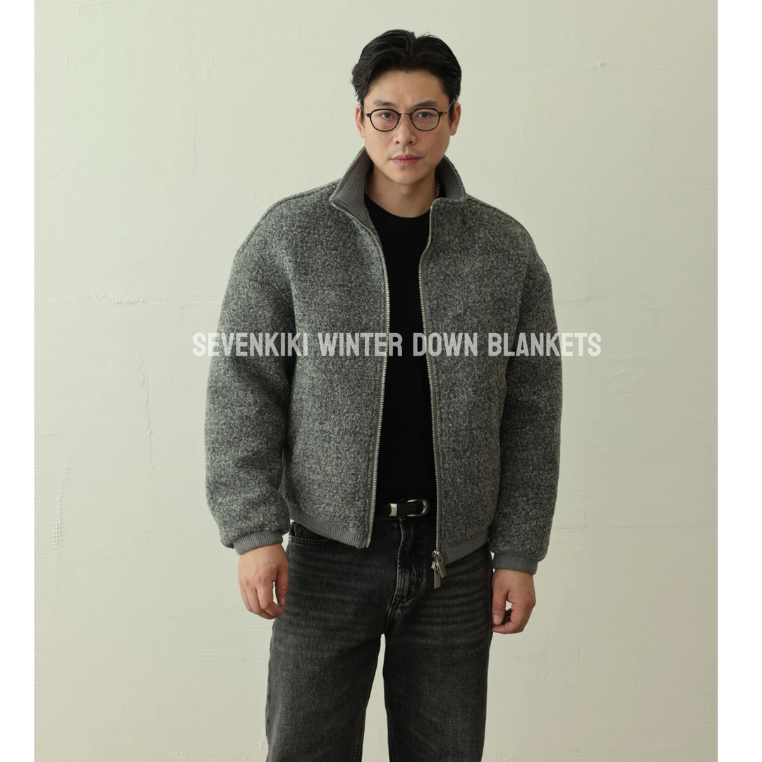SEVENKIKI AW 毛圈双开拉链短90白鹅绒服夹克85218