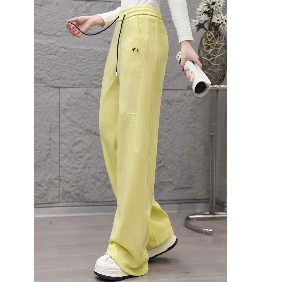 【 7709】2025春季新品时尚百搭款潮流纯色休闲洋气抽绳女士长裤