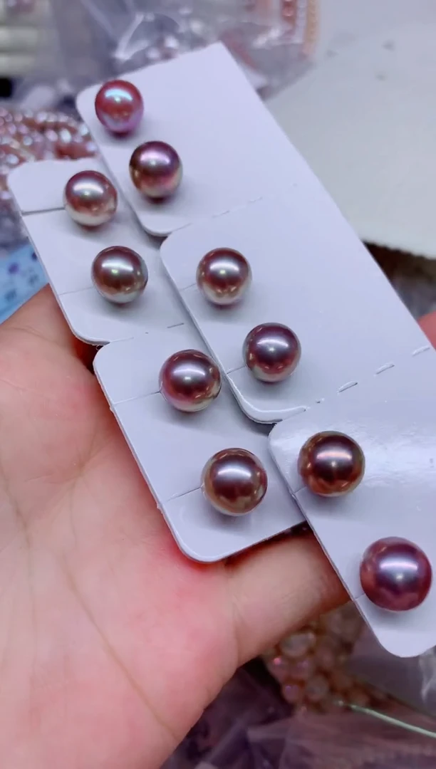 银S925镶嵌淡水珍珠耳钉多样性发其一，非无暇