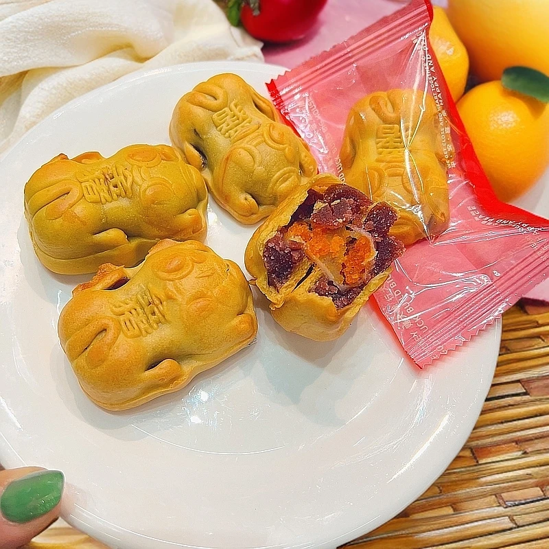 招财小金猪雪媚娘蛋黄紫薯《买8只送4只防损坏》