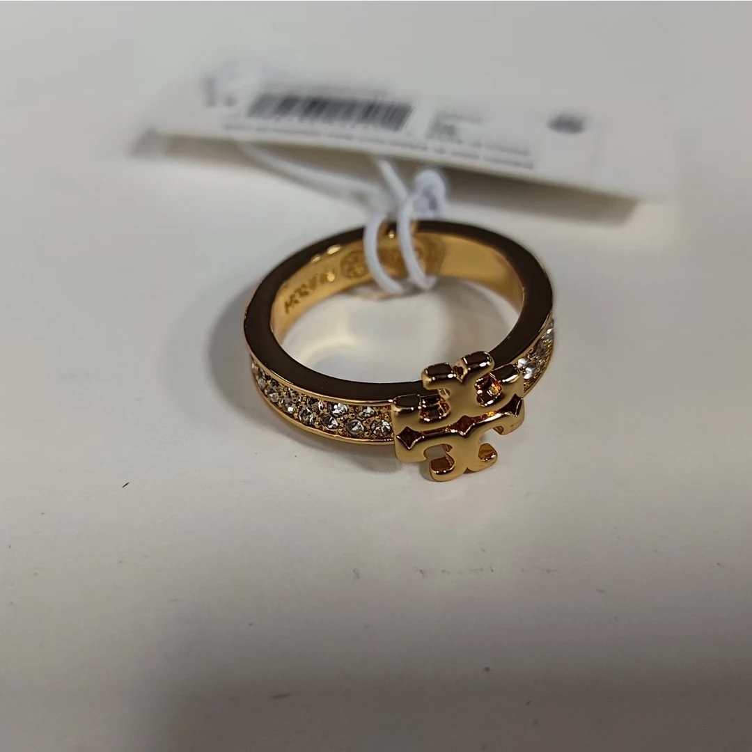 铜合金合成锆石戒指 MILLER凸起双T镶钻戒指196133045471