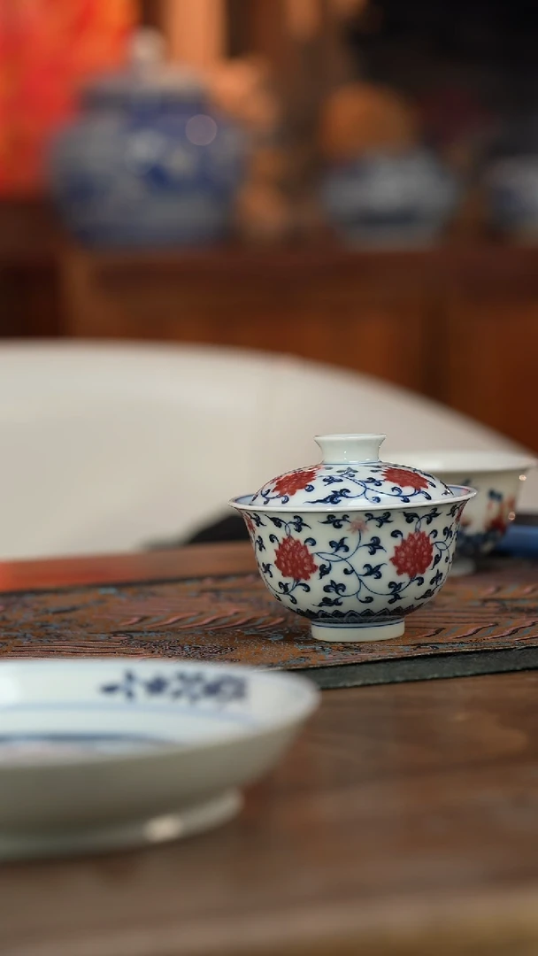 【闪购商品】阳春白雪缠枝莲盖碗