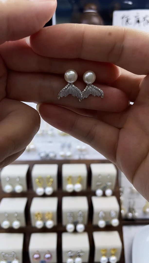 合金耳饰淡水珍珠66