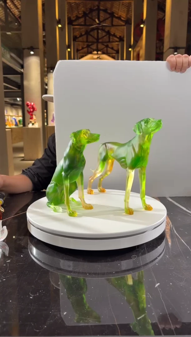 摆件【守望】一组大丹犬艺术琉璃摆件