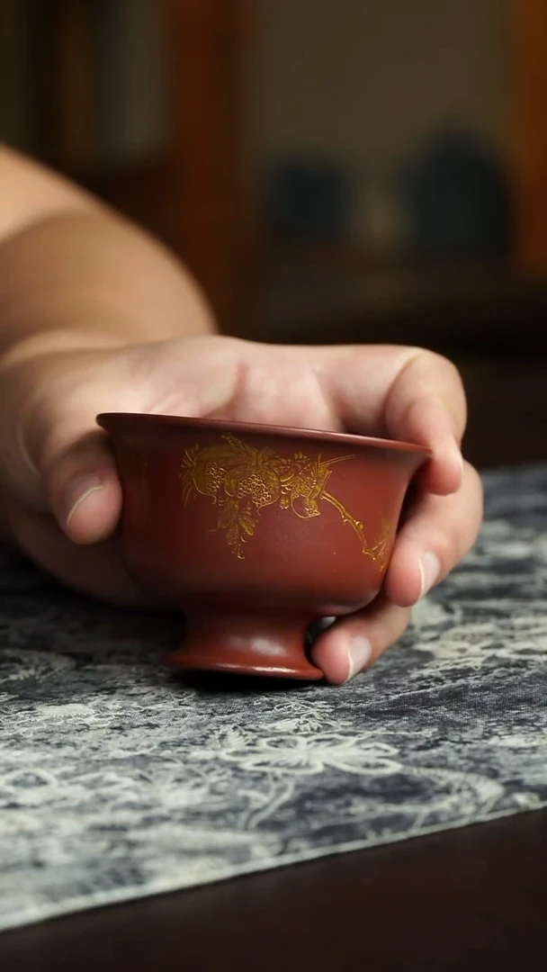 茶杯紫砂74号宜兴紫砂原矿作品80毫升